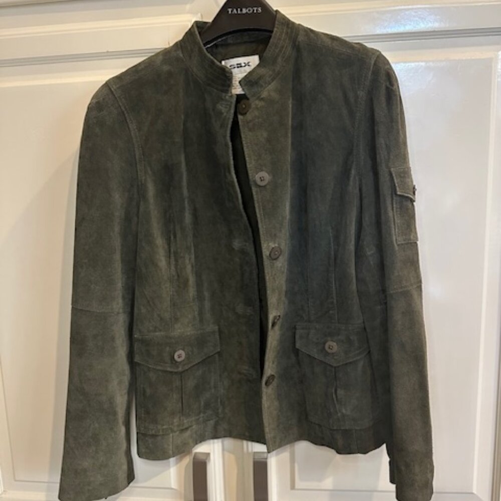 Suede Green Jacket Size 12